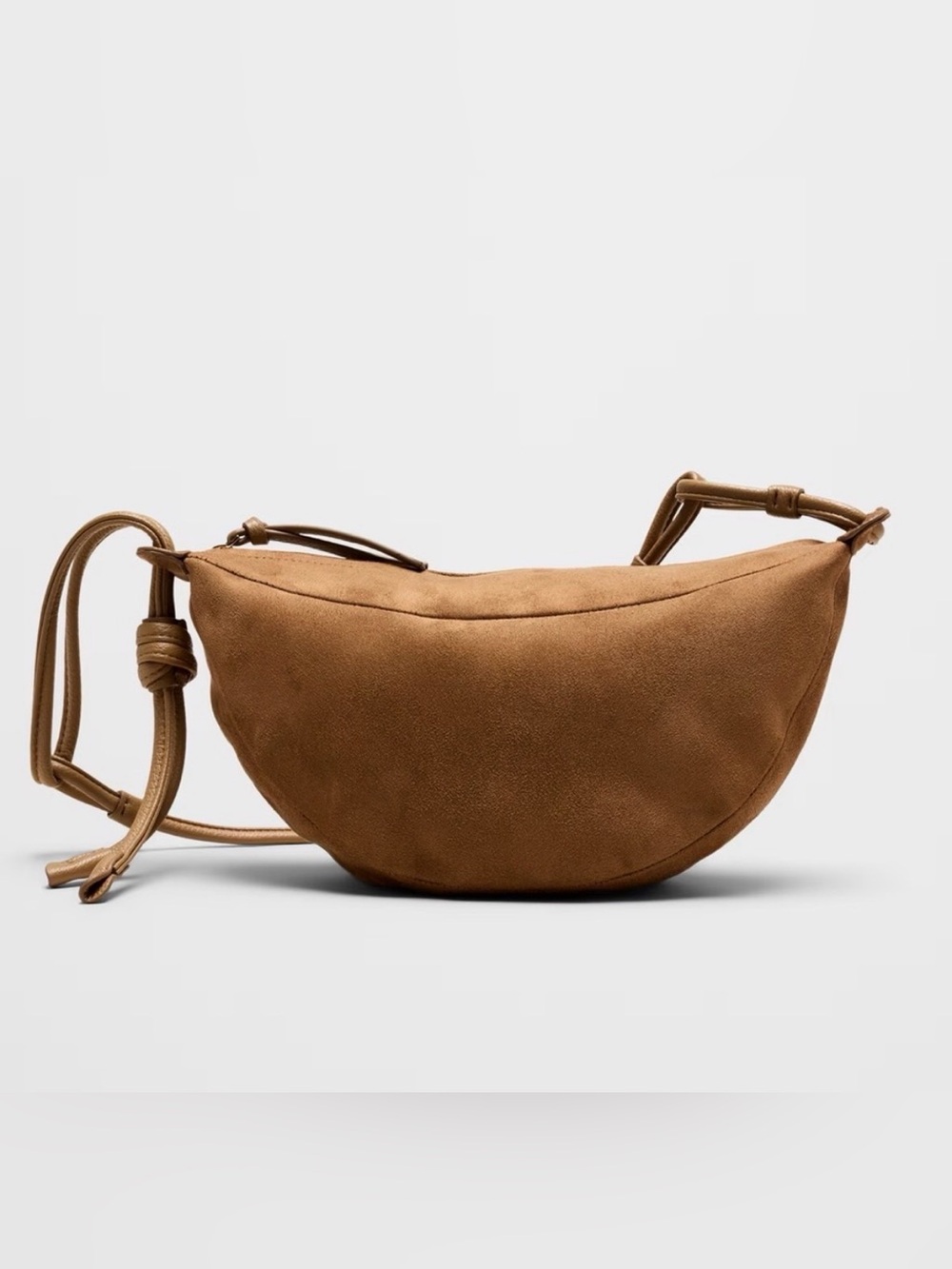 NWT Banana Republic Brown Suede Crescent Shoulder Bag